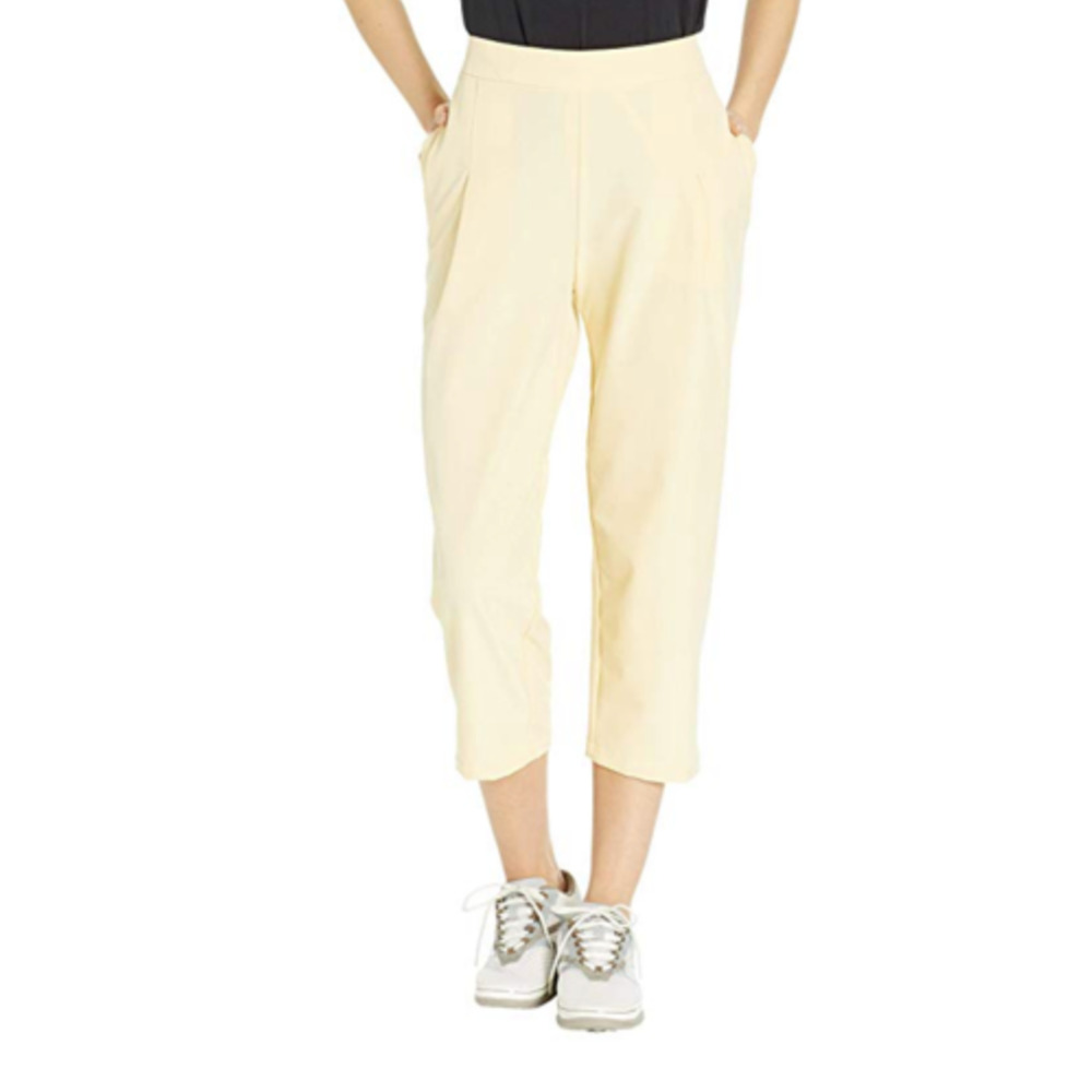 Nike Flex Dri Fit Women's Woven Golf Pants Standard Fit Cropped Size XL Yellow